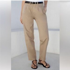 Mango Pleated Chino Barrel Pants